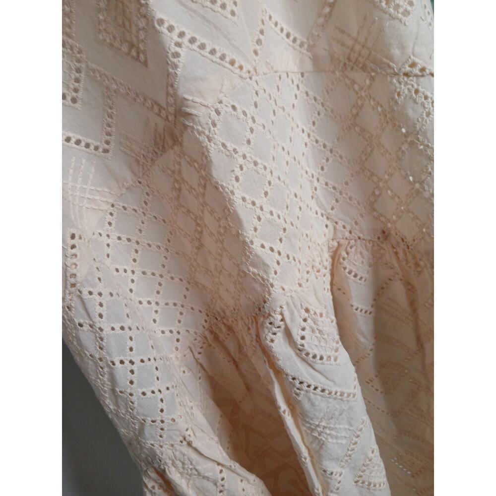 Saint Tropez AlmaSZ dress eyelet drop waist tunic cream beige medium lagenlook - Picture 12 of 13